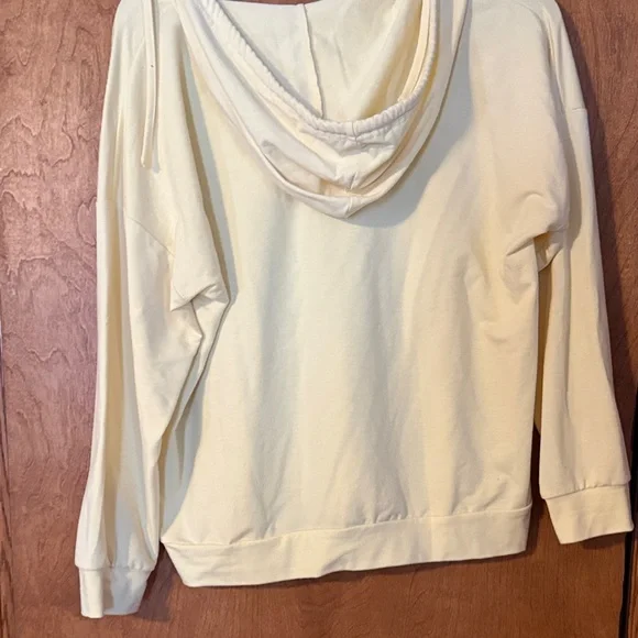 Rae Dunn Light Yellow V-Neck Sweatshirt - Picture 2 of 3